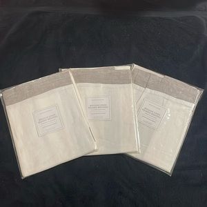 Restoration Hardware Belgian Linen Framed (2)Standard and (1)Lumbar Pillow Shams